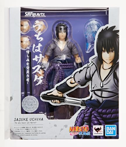 TAMASHII NATIONS - Naruto Shippuden - Sasuke Uchiha -He Who Bears All Hatred, Bandai Spirits S.H.Figuarts Action Figure