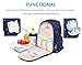 HARFING Waterproof Insulated Diaper Bag Backpack with Changing Pad & Stroller Straps, Large Capacity, Lightweight Travel Baby Gear Nappy Organizer for Mom & Dad,Patterned Blue