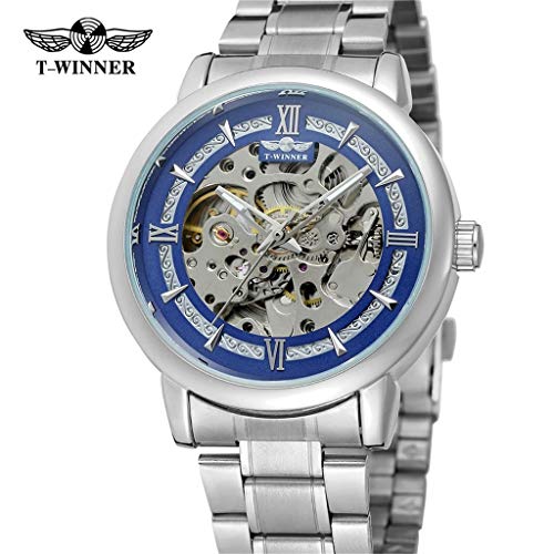 YEZIJIN T-Winner Hollow Luxury Design Business Fashion Men's Steel Belt Mechanical Watch Under 20