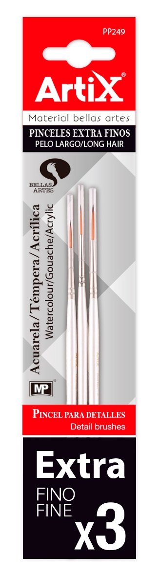 Set of 3 Watercolour Brushes - Tempera and Acrylic - PP249