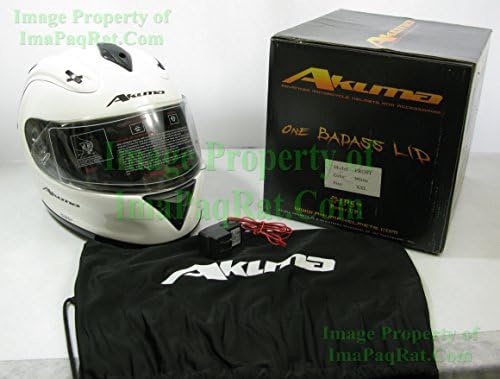 XXXL AKUMA FROST Motorcycle Helmet Frosty WHITE with Built In LED Lights! Charger 3XL