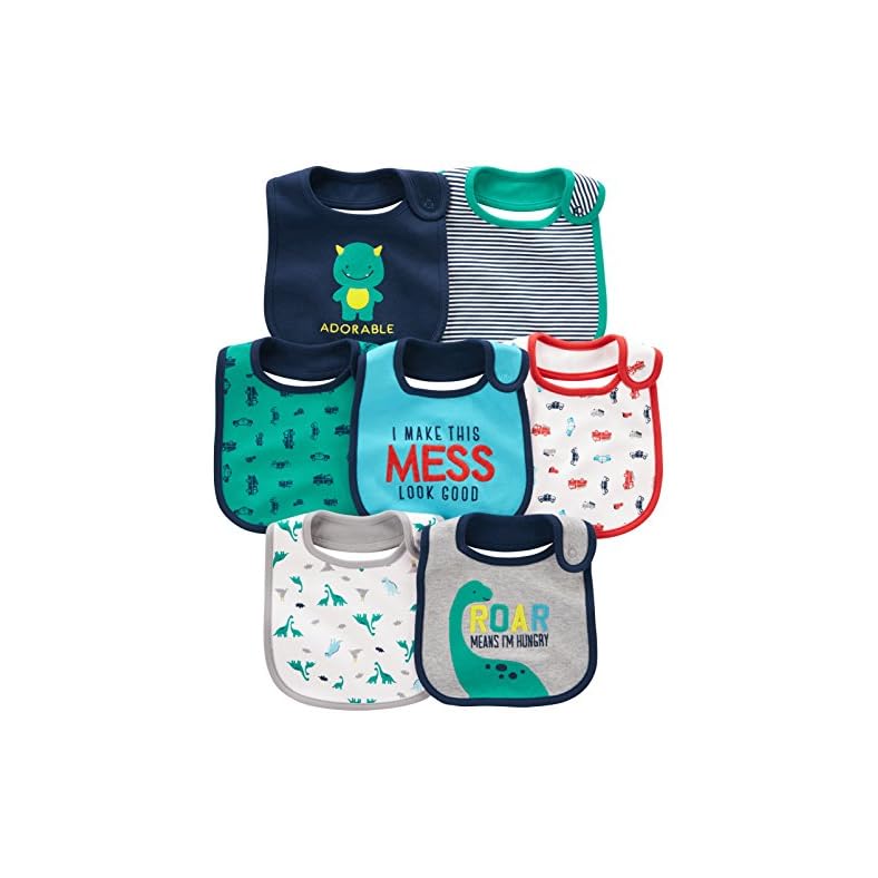 Simple Joys by Carter’s Unisex Babies’ Teething Bibs, Pack of 7