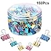 TecUnite 150 Pcs Binder Clips Assorted Sizes Pastel Paper Clamps Clips Large Medium Small Clips Office Supplies