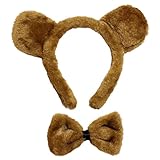 SeasonsTrading Brown Bear Ears & Bow Tie Costume Set ~ Halloween Costume Kit