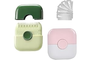 Shengsenfu 2Pcs 2-in-1 Hair Trimming with 5 Replacement Blades,Hair Split End Trimmer, Razor Comb, and Sharp Double Edge Cutt