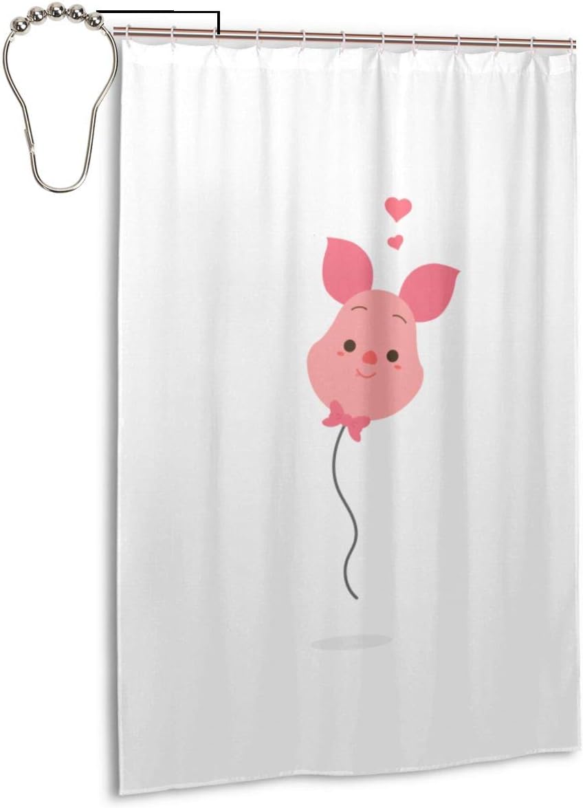 Amazon Co Jp ピグレットの風船の壁紙 シャワーカーテン 防カビ 防水 おしゃれ かわいい 浴室カーテン 軽量 速乾 取付簡単 122x1cm ホーム キッチン