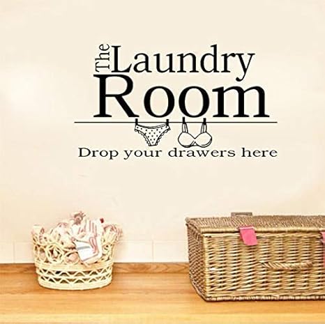 Etiqueta De La Pared De La Lavandería Coloque Sus Cajones Aquí Etiqueta