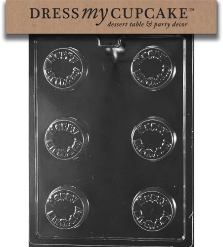 Dress My Cupcake DMCM226 Chocolate Candy Mold Happy Birthday Sandwich Cookie