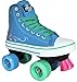 Roller Skates for Girls | HYPE Pixie Kid’s Quad Roller Skates with High Top Shoe Style for Indoor / Outdoor Skating | Durable, Easy to Skate, Made for Kids (Blue, Pink)