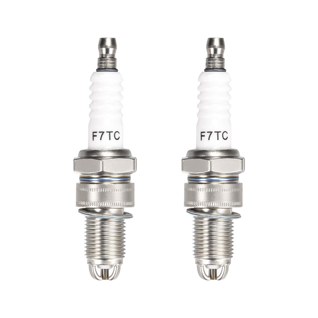sourcing map F7TC Spark Plug 3 Electrode for GX120 GX160 GX200 GX240 GX270 Generator Lawnmower Tractor Go Kart Mini Bike, 2pcs