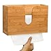 Bamboo Paper Towel Dispenser - Wall Mounted & Countertop for Kitchen/Bathroom - Holds Multifold, Z-fold, Trifold, C-fold Paper Towels