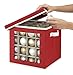 Whitmor Holiday Ornament Storage Cube with 64 Individual Compartments - Durable Non-Woven Polypropylene Fabric - Clear Front Window - Removable Top and Convenient Handle – Xmas Ornaments Organizer
