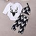 Baby Boys Cute Deer Bodysuits with Leggings and Hat 3pcs Outfits Newborn Clothes (12-18M, Black)
