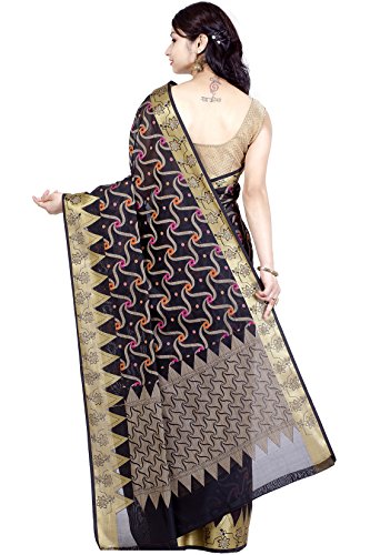 Chandrakala Women's Cotton Silk Banarasi Saree with Unstitched Blousepiece - Image 3