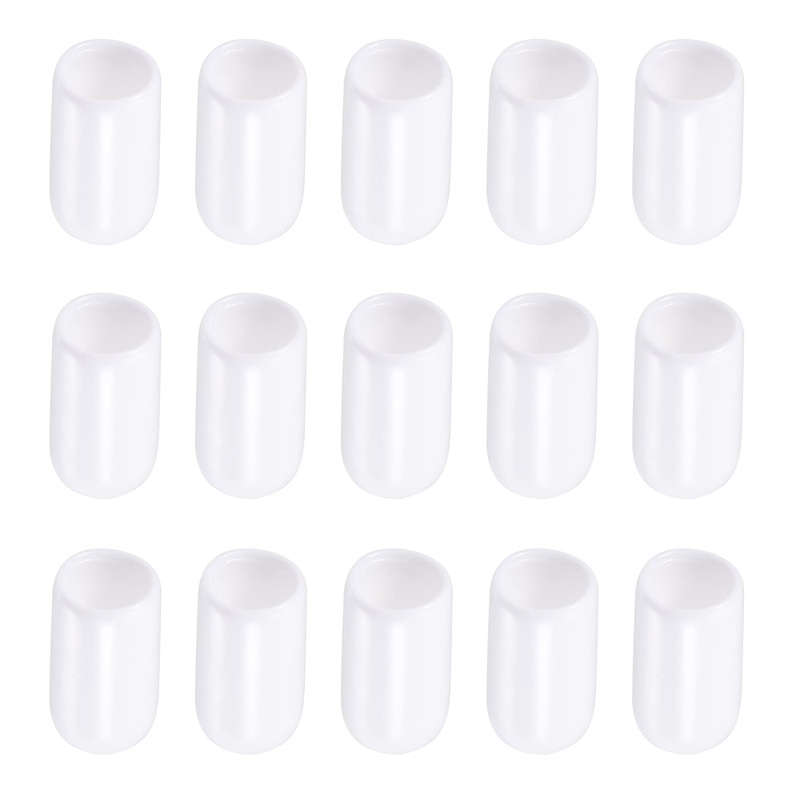 Rebower Screw Thread Protector Cover Rubber End Caps, [for Screw, Bolt] - 1/4" ID/White/100 Pcs