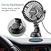 OPOLAR Mini Car & Kitchen USB Fan, Four Speeds, Strong Attraction on Windshield/Car Window, 360° Rotation, Cooling Fan for Sedan SUV RV Boat Auto Vehicles, Only USB Powered (Two Suction Bases)