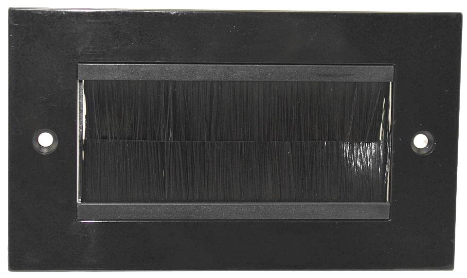 PRO SIGNAL PSG3276 2 Gang Faceplate, Black Plate/Black Brush