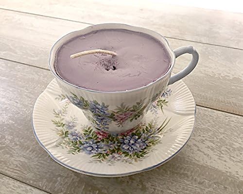 Teacup Candle - Vintage Royal Albert China Cup with "Blossom Time, Wisteria" floral detail design with Moonlight Path Scented Soy Wax Candle