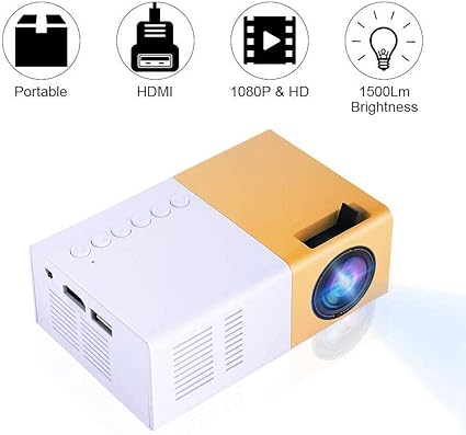 VBESTLIFE Mini Elegante Proyector LED Portátil 1080P Full HD 1500 ...