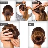 CLOTHOBEAUTY 2pc Extra Large Hair Bun Donut Maker Ring Style Chignon Brown 4.3in view 6
