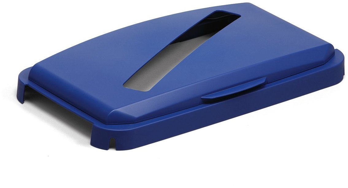 Durable DURABIN 60 Hinged Lid with Paper Slot | Designed for DURABIN 60 Recycling Waste Bin | Blue, 515 x 285 x 70mm — image 1