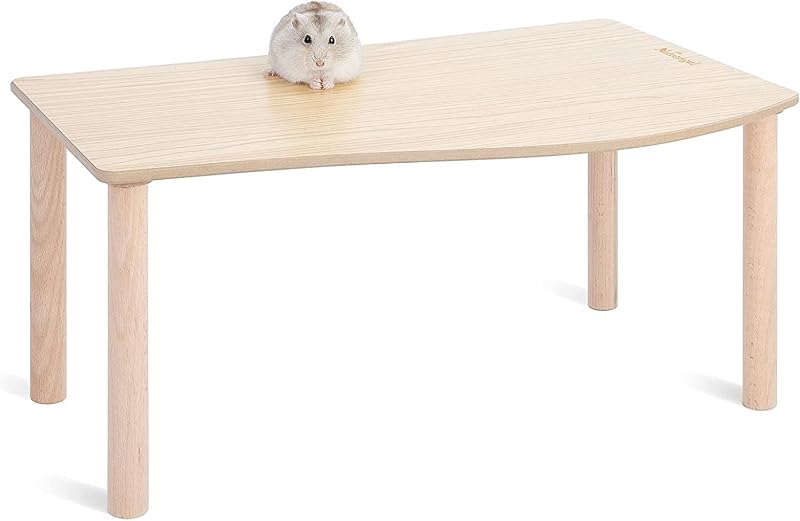 Niteangel Hamster Play Wooden Platform Burlywood Wave 7" Height