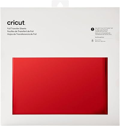 Cricut Red Foil Transfer Sheets 12 x 12 8 Sheets for Cutting Machines