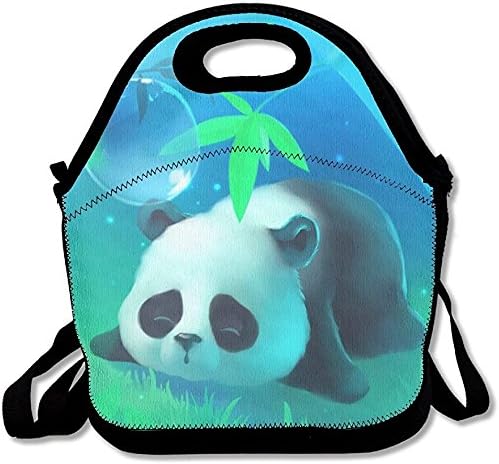 Staroklaho TEC Fantasy Panda Leaf Grass Adjustable Straps Lunch Box Bag Tote Holder Suitable For Children And Adults