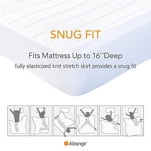 image for Allrange Hypoallergenic Quilted Fitted Waterproof Mattress Pad, Stretc