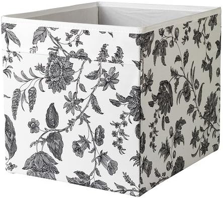 IKEA DRONA - Box, floral estampado negro / blanco - 33x38x33 cm: Amazon.es: Hogar