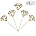 Aresmer 36 Pack Cupcake Toppers Gold Glitter Diamond Dessert Table Birthday Party Decor Wedding Engagement Baby Shower