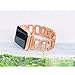 Magnve Bling Band for Apple Watch Band 38mm,Women Stainless Steel Metal Fashion Design Replacement Wrist Strap And Screen Protector, for iWatch Series 3 Series 2 Series 1 Sport (38mm Rose Gold)