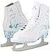American Athletic Shoe Women's Sumilon Lined Figure Skates with Turquoise Outsole, White, 9 (53209)