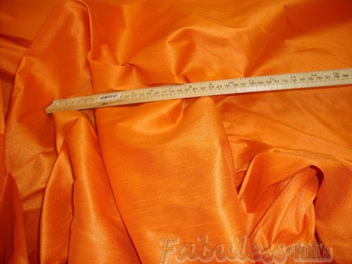 Apricot Shantung Dupioni Faux Silk Fabric Per Yard