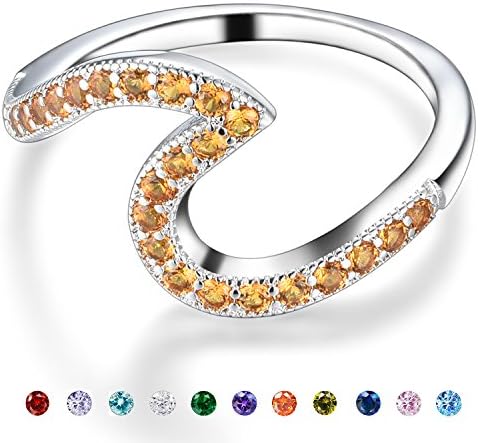 Ctrine Birthstone Ring for women-Copper Round Cubic White Zirconia Solitaire Wedding Engagement November Birthstone Ring Size 8 for Women