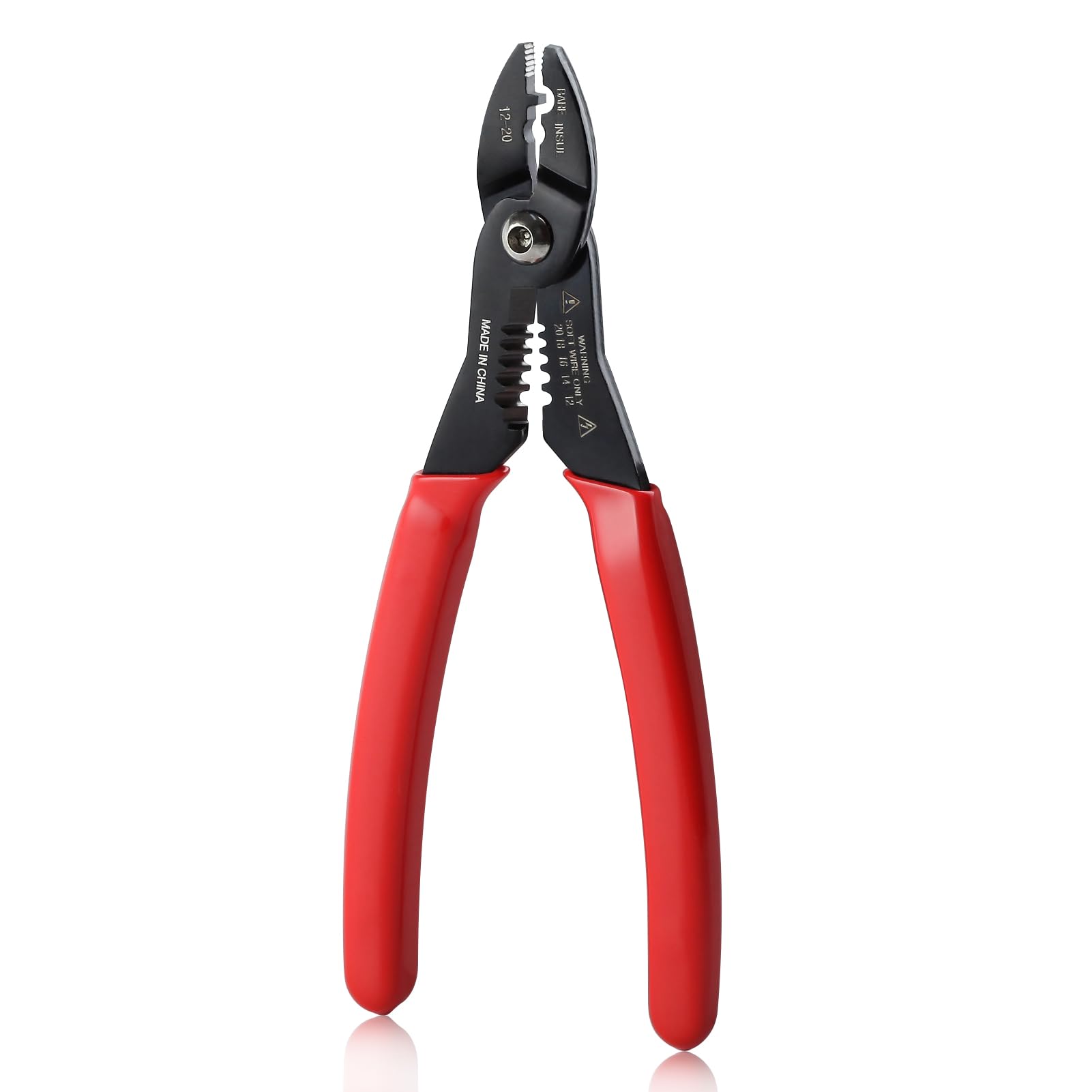 GOLD DEER 4 in 1 Wire Crimper Stripper 7 Inches Compact Wire Stripper Multi Purpose Electricians Pliers Professional Electrical Cable Stripping Crimping Tool 12-20 AWG Wire for Household Industrial