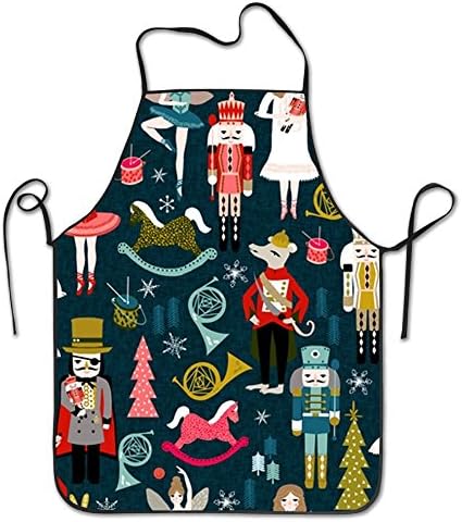 Fimaliy Nutcracker Ballet Xmas Holiday Christmas Aprons Professional Bib Apron For Women Men Girl Kids Gifts Kitchen Decorations