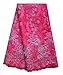SanVera17 African Lace Net Fabrics Nigerian French Fabric Rope Embroidered and Manual Beading Guipure Cord Lace for Party Wedding 5 Yards (Red)