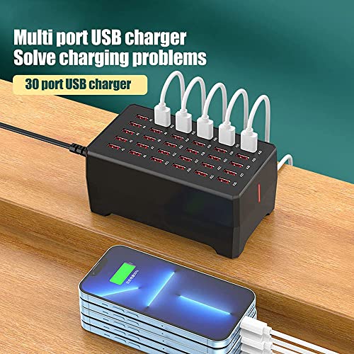 CRONY WT268 30USB PORTS, Smart Charger Station,150W, Safe, Fast Charging, Charge Multiple Devices, Sponge Foot Pad, PWM Power Management Chip, Fire Retardant