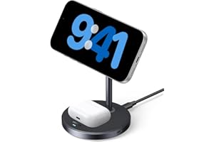 UGREEN 15W Qi2 MagSafe Charger Stand, iPhone 17 Wireless Charging Station, 2-in-1 Magnetic Wireless Charger, Desk Accessory C