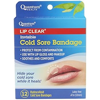 Quantum Health Lip Clear Invisible Cold Sore Bandage, To Help Soothe, Protect, and Prevent Contamination - 12 Count