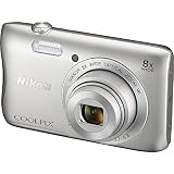 Nikon COOLPIX S3700 20.1 MP Wi-Fi Digital Camera with 8X Optical Zoom and 720P Video (Silver)