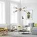 Modern Sputnik Chandelier Lighting 6 Lights Italian Designed Pendant Lighting Mid-Century Ceiling Light Fixture Brushed Brass by VINLUZ