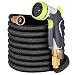100ft Garden Hose - Upgraded Expandable Water Hose with Double Latex Core, 3/4" Solid Brass Fittings,Extra Strength Fabric Flexible Expanding Hose with Zinc Alloy 8 Function Spray Nozzle+Hanger
