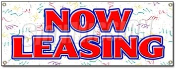 Now Leasing Banner Sign For Lease Rent Office Retail Space