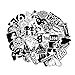 Transparent Vinyl Stickers Pack 100 pcs,Black and Clear Stickers Decals, Sticker Bomb for Water Bottle Laptop Car Motorcycle Bicycle Luggage Graffiti Skateboard Deacls (Clear Stickers)