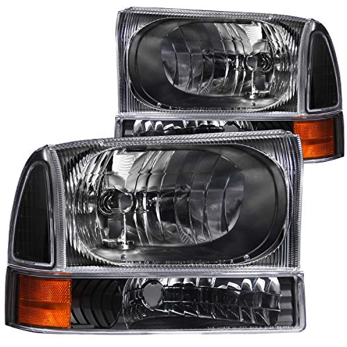 Anzo USA 111080 Ford Black with Corner Amber Headlight Assembly - (Sold in Pairs)