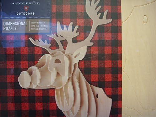 Trophy Deer Design 3D Wooden Puzzle 38 Pieces with Mountable Backplate