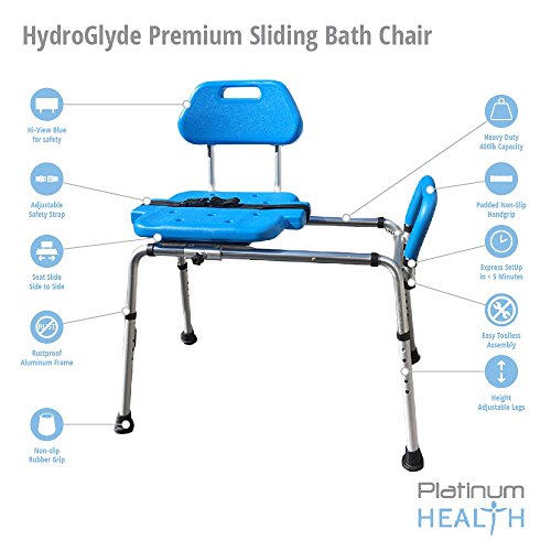 HydroGlyde Premium Heavy Duty Sliding Bathtub Transfer Bench and Shower