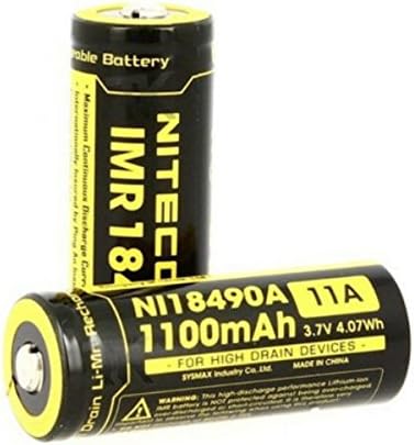 Nitecore IMR18490 1100mAh 11A Rechargeable Li-Mn Battery